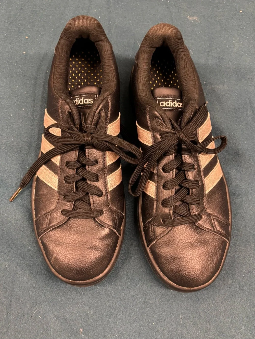 adidas Black Sneakers with Cream Stripes